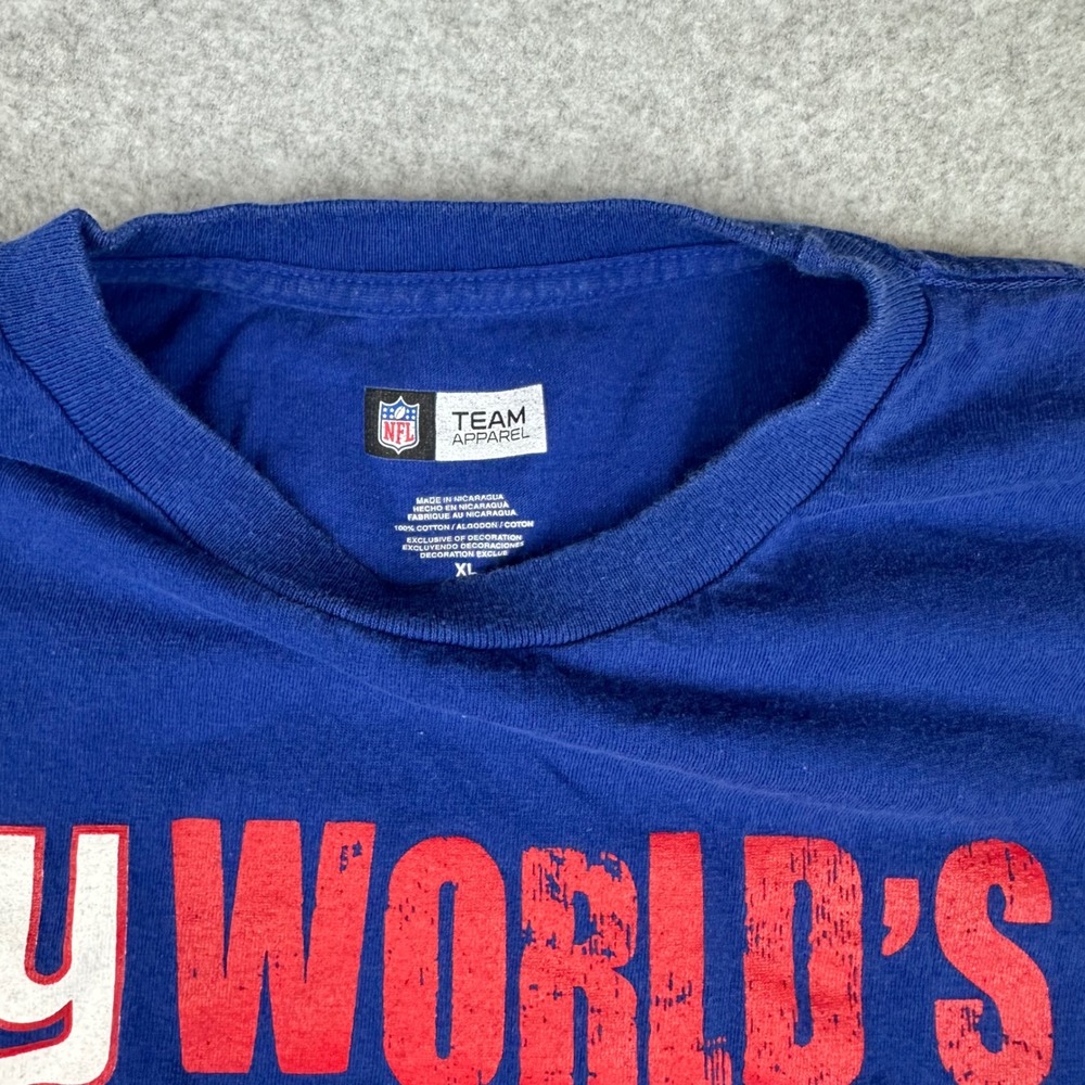 NFL Team Apparel New York Giants Worlds Greatest Dad T-Shirt Blue XL Cotton - Picture 2 of 8